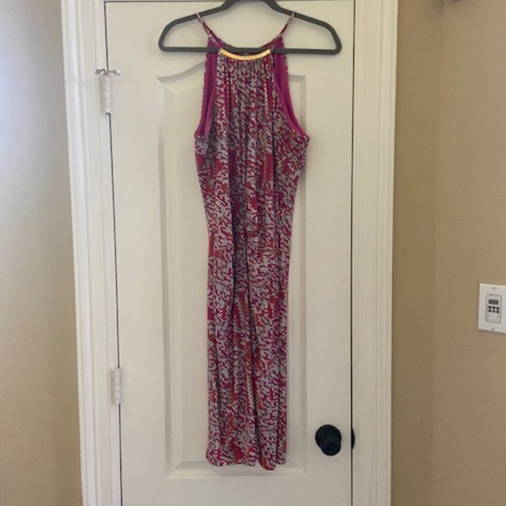 MSK Sleeveless Dress, Size L, Multicolor